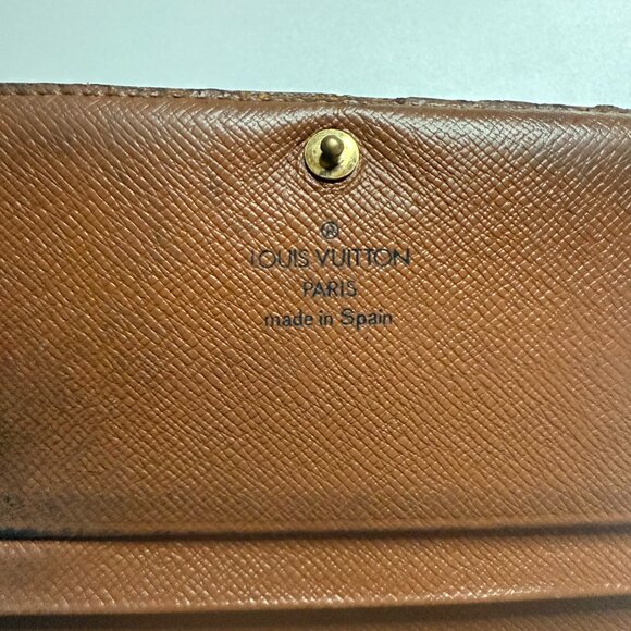 Louis Vuitton Paris Authentic Vintage Brown Leather Bifold Monogram Wallet - Picture 6 of 10